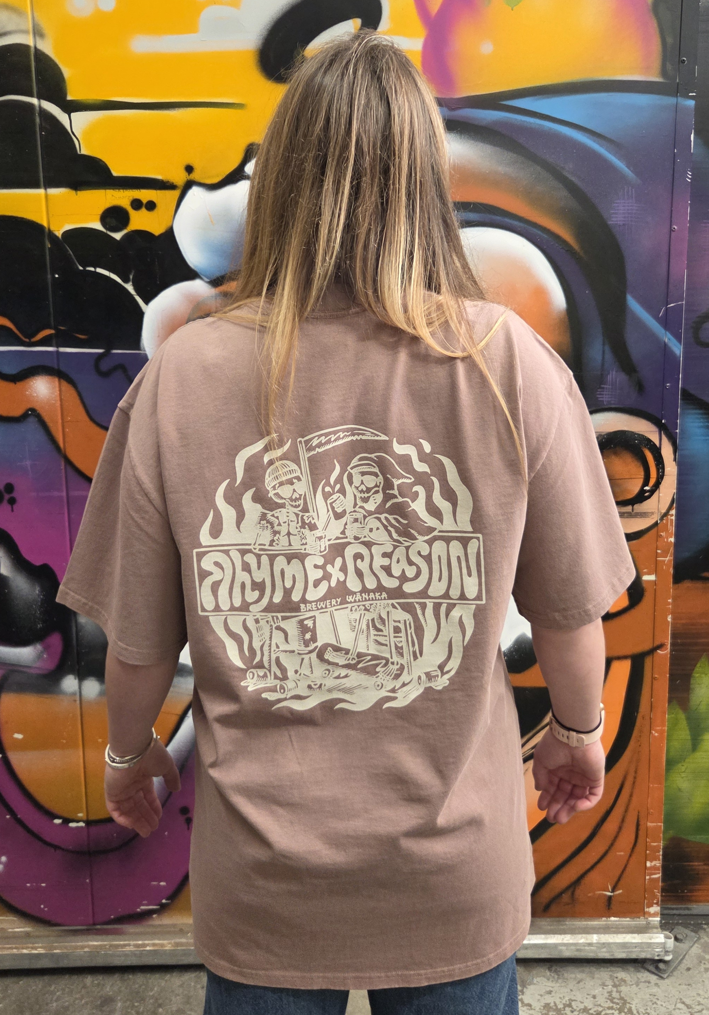 Pink - Cream Print - Skeleton tee