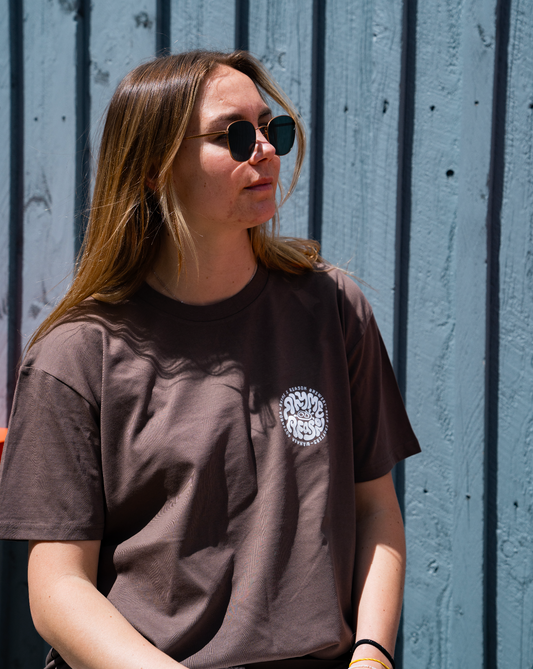 Can Tab Tee - Walnut & White